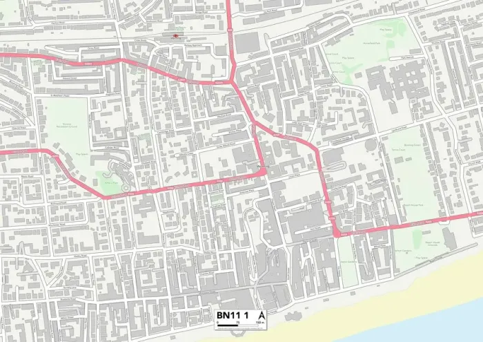 Gerahmter Druck : Worthing BN11 1 Karte
