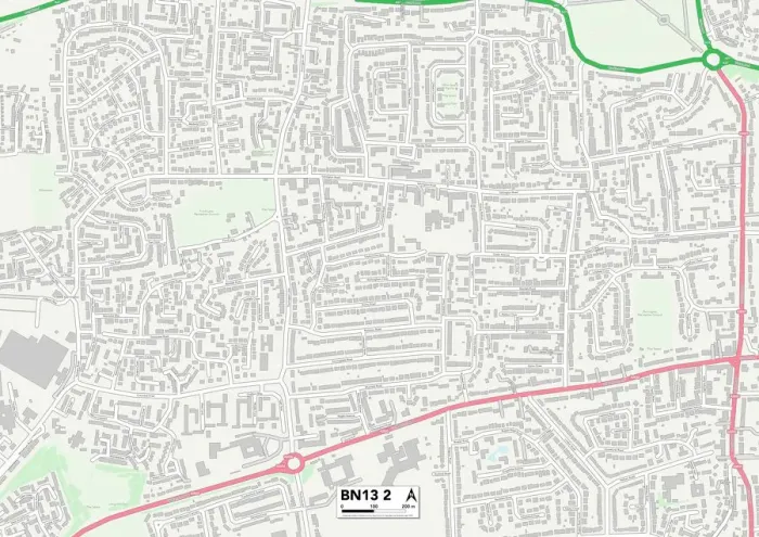 Gerahmter Druck : Worthing BN13 2 Karte