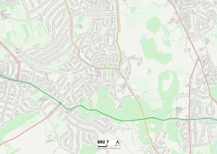 Gerahmter Druck : Bromley BR2 7 Karte Gerahmter Druck : Bromley BR2 7 Karte