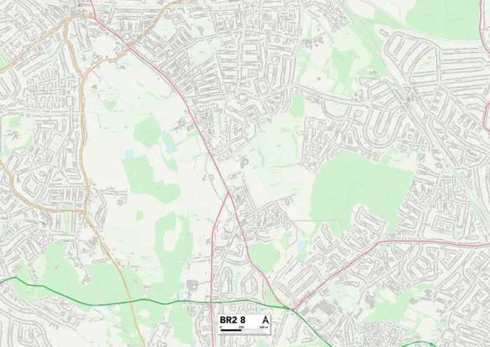 Gerahmter Druck : Bromley, BR2 8 Karte Gerahmter Druck : Bromley, BR2 8 Karte
