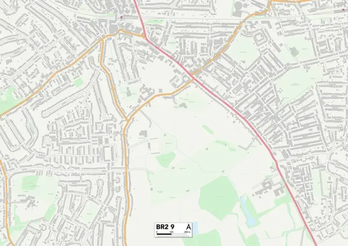 Gerahmter Druck : Bromley BR2 9 Karte Gerahmter Druck : Bromley BR2 9 Karte