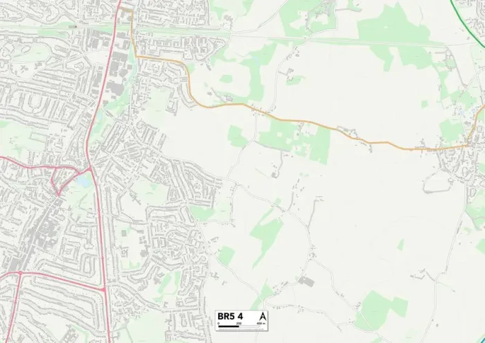 Gerahmter Druck : Bromley, BR5 4 Karte Gerahmter Druck : Bromley, BR5 4 Karte