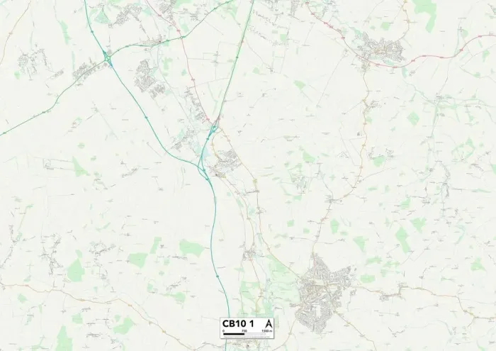 Gerahmter Druck : Uttlesford, CB10 1 Karte