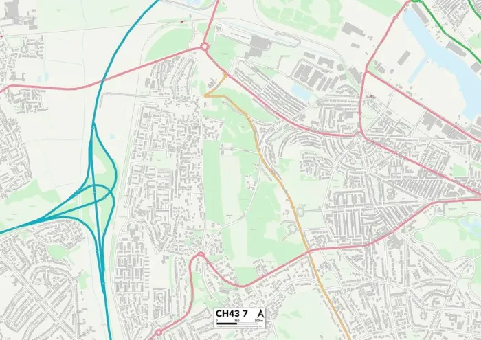 Gerahmter Druck : Wirral Cheshire C43 7 Map