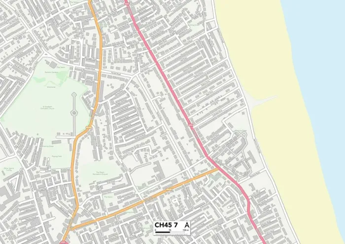 Gerahmter Druck : Wirral, CH45 7 Karte Gerahmter Druck : Wirral, CH45 7 Karte
