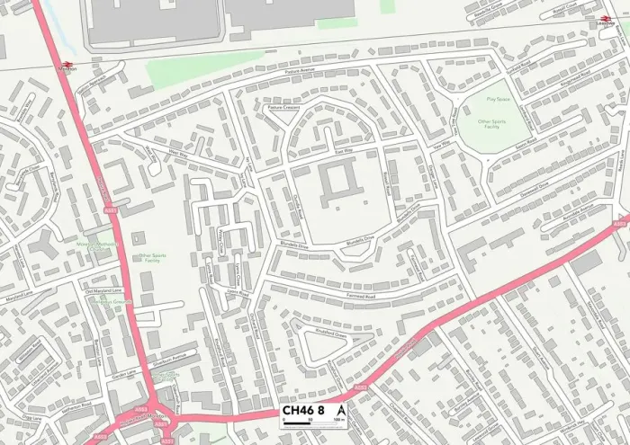 Gerahmter Druck : Wirral, Cheshire C47 7 Map Gerahmter Druck : Wirral, Cheshire C47 7 Map