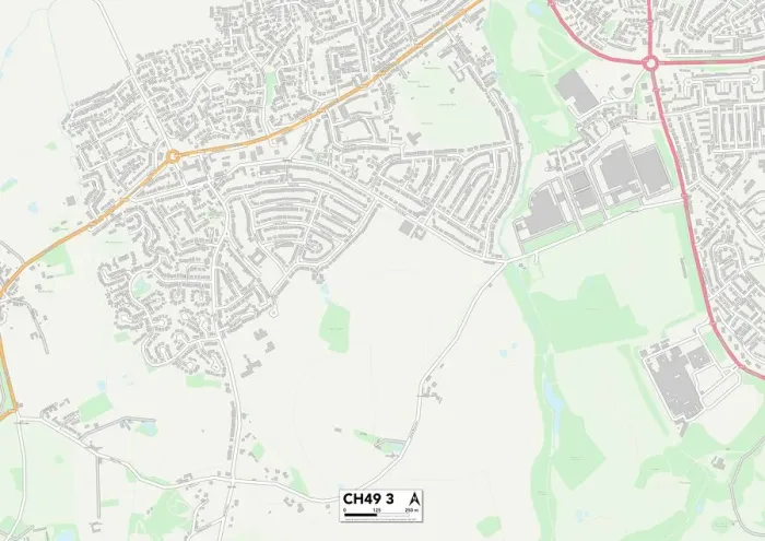 Gerahmter Druck : Wirral CH49 3 Karte Gerahmter Druck : Wirral CH49 3 Karte