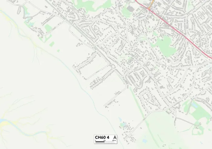 Gerahmter Druck : Wirral CH60 4 Karte Gerahmter Druck : Wirral CH60 4 Karte