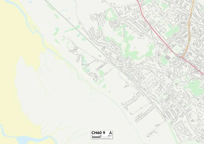Gerahmter Druck : Wirral CH60 9 Karte Gerahmter Druck : Wirral CH60 9 Karte