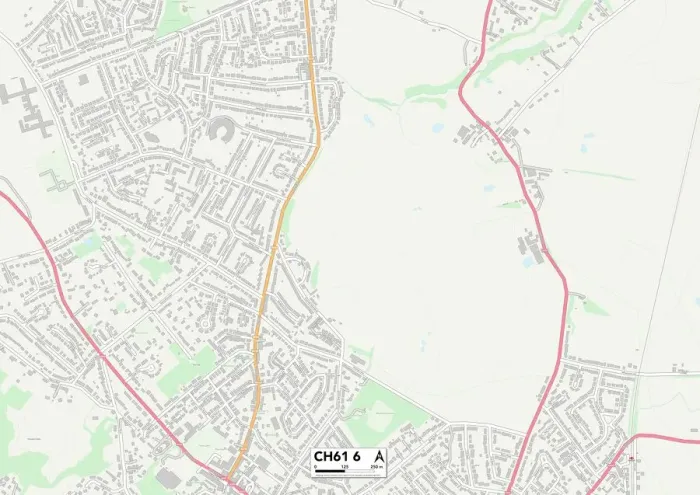 Gerahmter Druck : Wirral CH61 6 Karte Gerahmter Druck : Wirral CH61 6 Karte