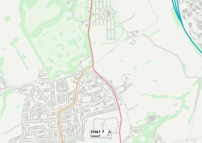 Gerahmter Druck : Wirral CH61 7 Karte Gerahmter Druck : Wirral CH61 7 Karte