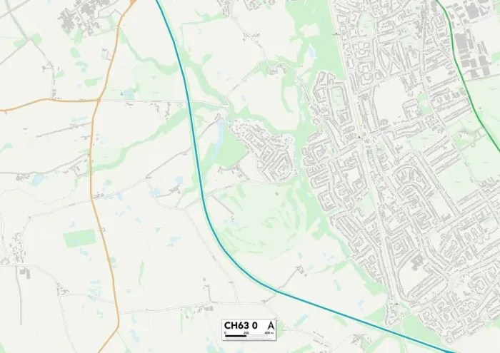 Gerahmter Druck : Wirral CH63 0 Karte Gerahmter Druck : Wirral CH63 0 Karte