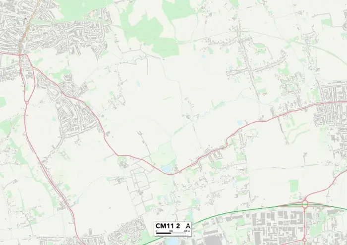 Gerahmter Druck : Basildon CM11 2 Karte Gerahmter Druck : Basildon CM11 2 Karte