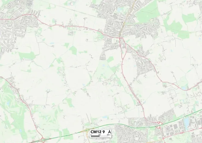 Gerahmter Druck : Basildon CM12 9 Karte Gerahmter Druck : Basildon CM12 9 Karte