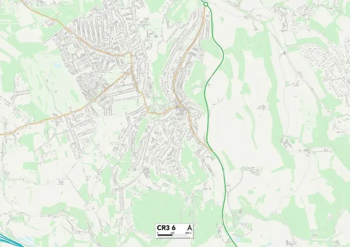 Gerahmter Druck : Croydon CR3 6 Karte