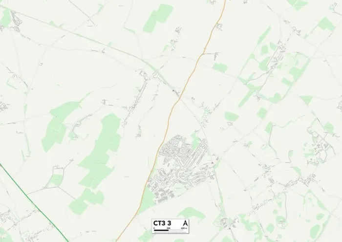 Gerahmter Druck : Kent CT3 3 Map Gerahmter Druck : Kent CT3 3 Map