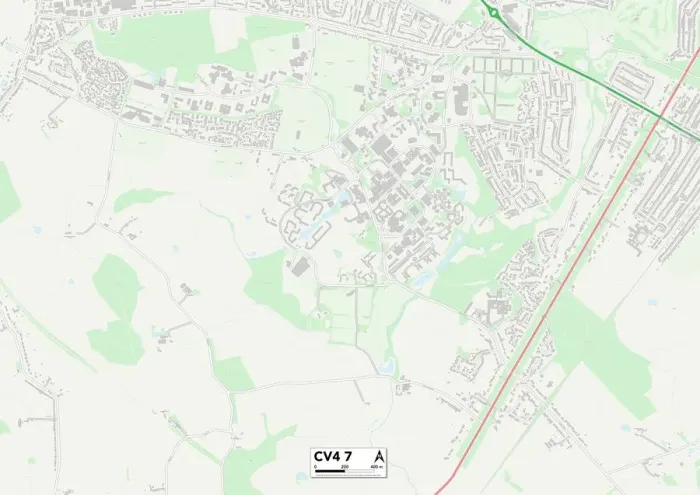 Gerahmter Druck : Koventrī CV4 7 Karte Gerahmter Druck : Koventrī CV4 7 Karte