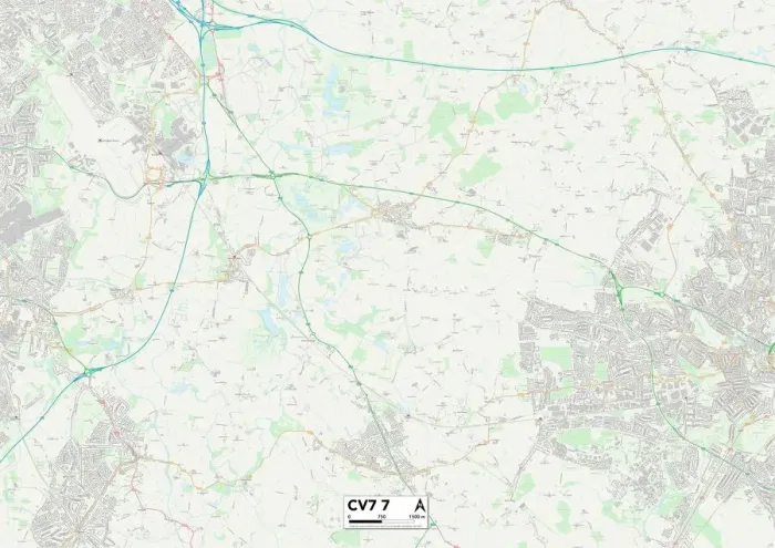 Gerahmter Druck : Köln CV7 7 Karte Gerahmter Druck : Köln CV7 7 Karte