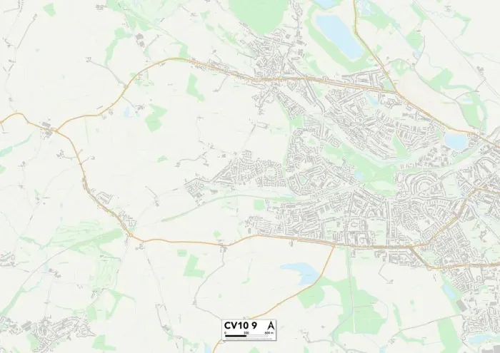 Gerahmter Druck : Nuneaton und Bedworth, CV10 9-Map Gerahmter Druck : Nuneaton und Bedworth, CV10 9-Map