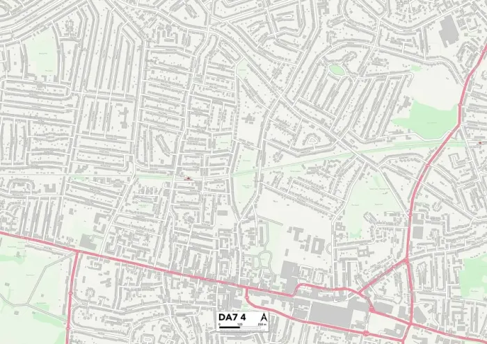 Gerahmter Druck : Bexley, DA7 4 Karte