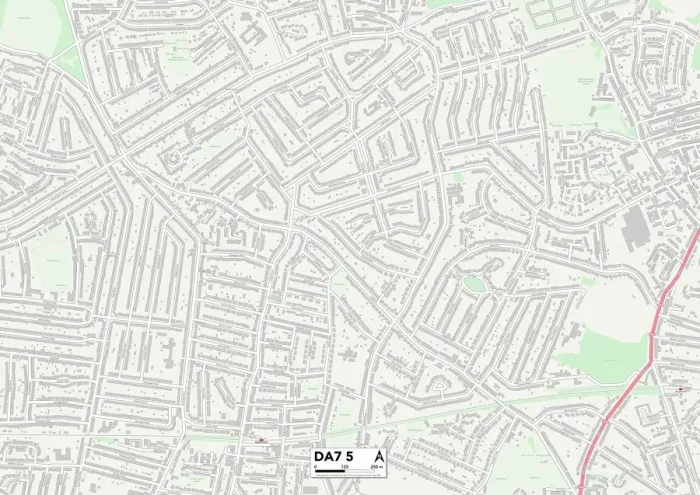 Gerahmter Druck : Bexley, DA7 5 Karte
