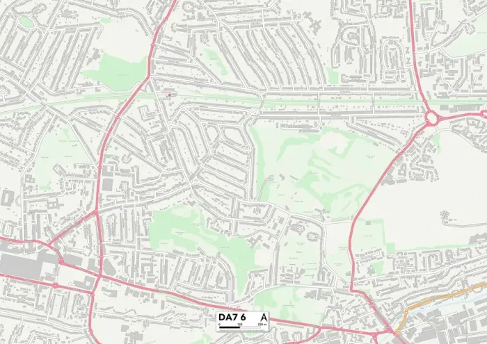 Gerahmter Druck : Bexley, DA7 6 Karte Gerahmter Druck : Bexley, DA7 6 Karte