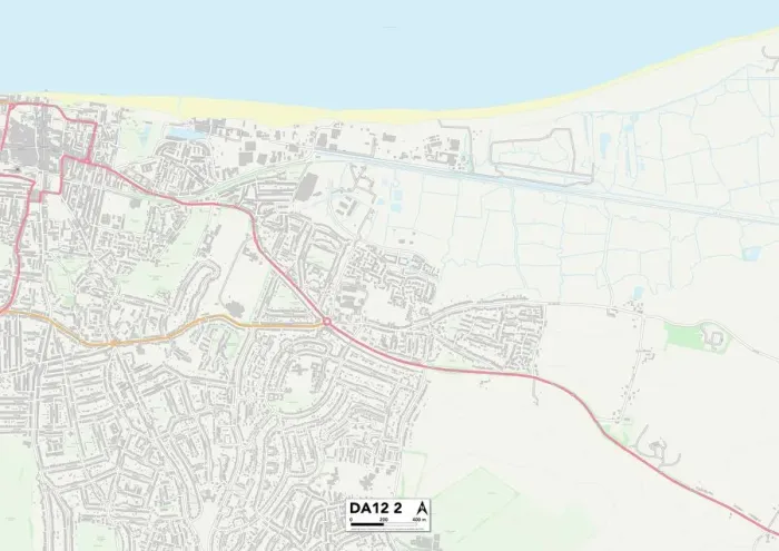Gerahmter Druck : Gravesham DA12 2 Karte Gerahmter Druck : Gravesham DA12 2 Karte