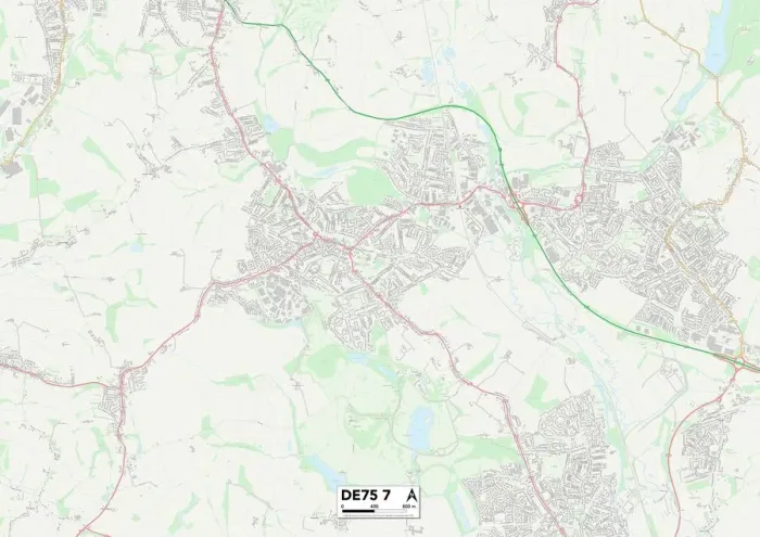 Gerahmter Druck : Amber-Valley DE75 7 Karte Gerahmter Druck : Amber-Valley DE75 7 Karte