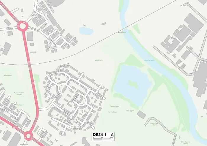 Gerahmter Druck : Derby DE24 1 Karte Gerahmter Druck : Derby DE24 1 Karte