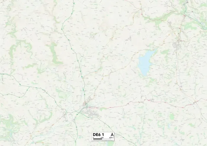 Gerahmter Druck : Die Derbyshire Dales DE6 1 Karte Gerahmter Druck : Die Derbyshire Dales DE6 1 Karte