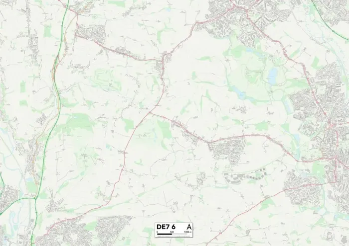 Gerahmter Druck : Erewash DE7 6 Karte Gerahmter Druck : Erewash DE7 6 Karte