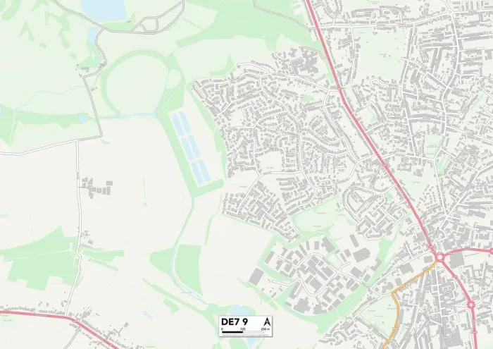 Gerahmter Druck : Erewash DE7 9 Karte Gerahmter Druck : Erewash DE7 9 Karte