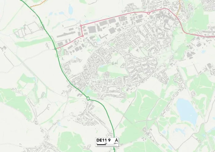 Gerahmter Druck : Süd-Derbyshire DE11 9 Karte Gerahmter Druck : Süd-Derbyshire DE11 9 Karte