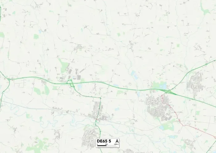 Gerahmter Druck : Süd-Derbyshire DE65 5 Karte Gerahmter Druck : Süd-Derbyshire DE65 5 Karte