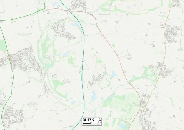 Gerahmter Druck : Grafschaft Durham DL17 9 Karte Gerahmter Druck : Grafschaft Durham DL17 9 Karte