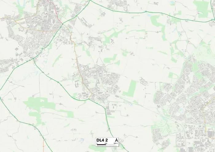 Gerahmter Druck : Grafschaft Durham DL4 2 Karte