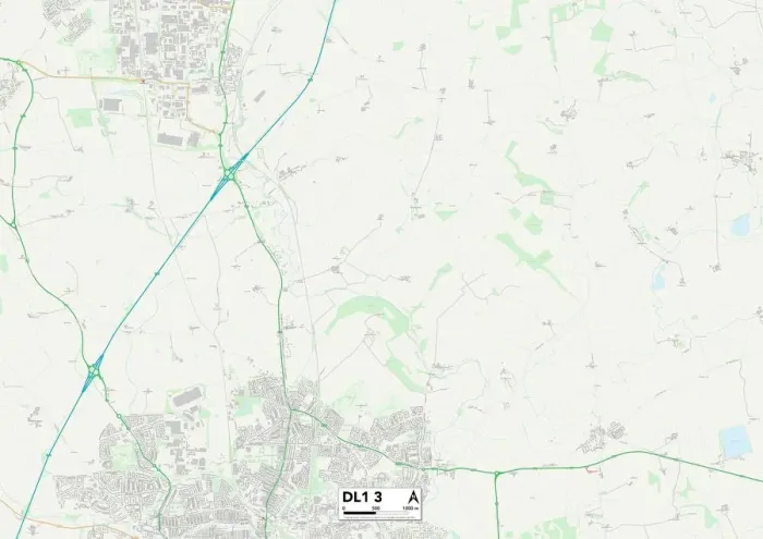 Gerahmter Druck : Darlington DL13 MAP Gerahmter Druck : Darlington DL13 MAP