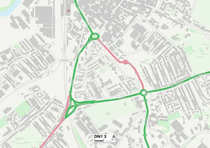 Gerahmter Druck : Doncaster DN13 MAP Gerahmter Druck : Doncaster DN13 MAP