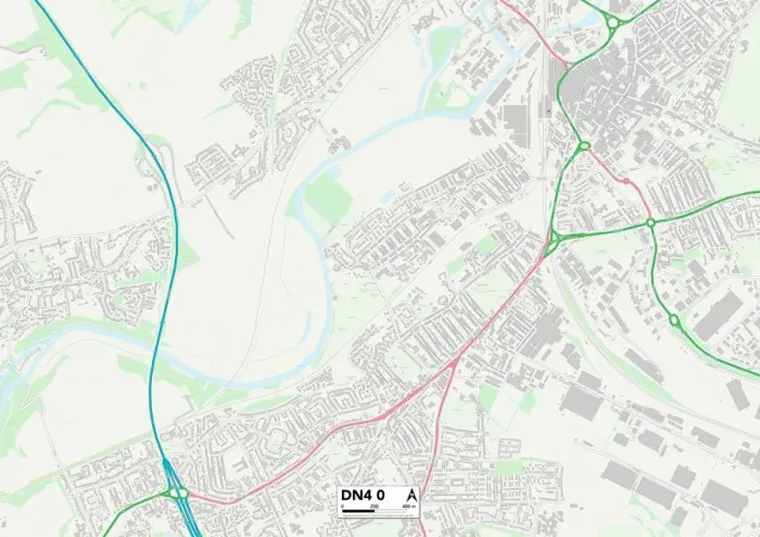 Gerahmter Druck : Doncaster DN4 0 Karte Gerahmter Druck : Doncaster DN4 0 Karte