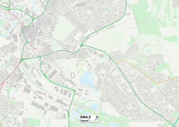 Gerahmter Druck : Doncaster DN4 5 Karte
