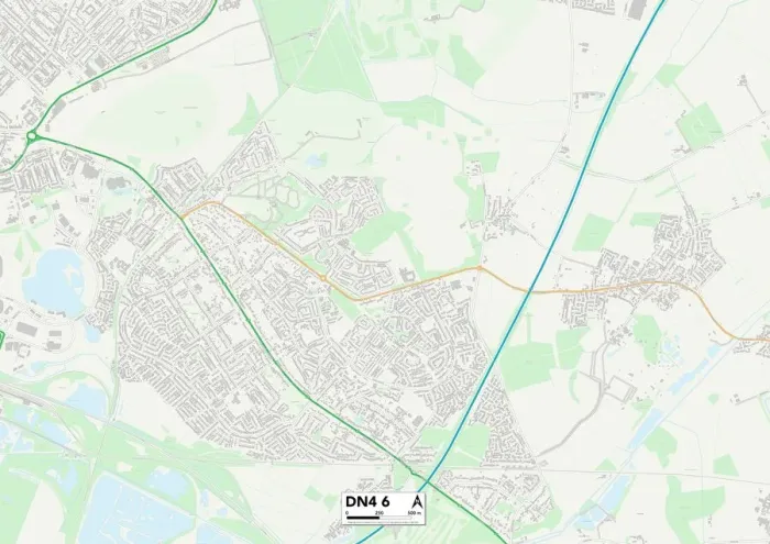 Gerahmter Druck : Doncaster DN4 6 Karte Gerahmter Druck : Doncaster DN4 6 Karte
