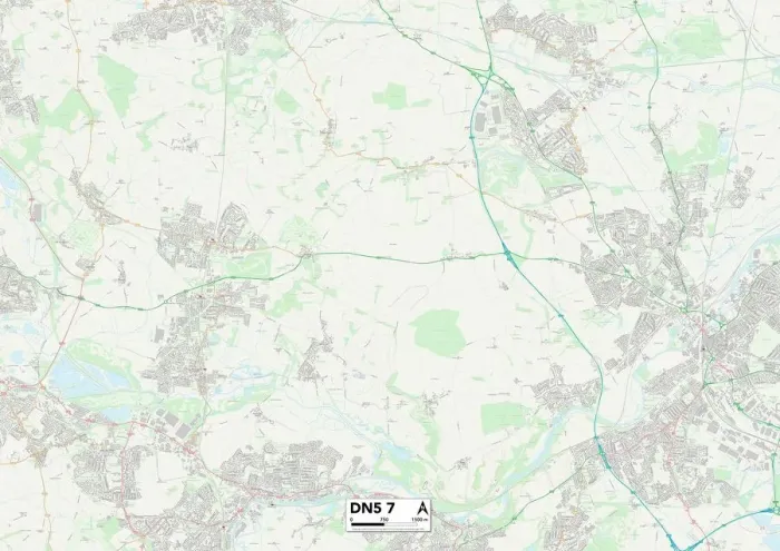 Gerahmter Druck : Doncaster DN57 Map Gerahmter Druck : Doncaster DN57 Map