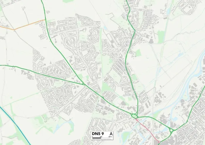 Gerahmter Druck : Doncaster DN59 Map Gerahmter Druck : Doncaster DN59 Map
