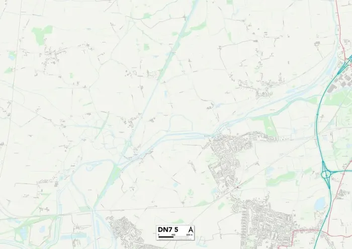 Gerahmter Druck : Doncaster DN7 5 Karte Gerahmter Druck : Doncaster DN7 5 Karte