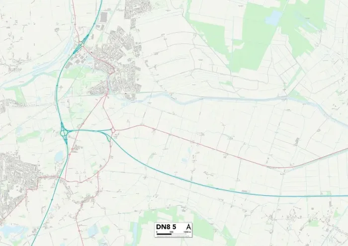 Gerahmter Druck : Doncaster DN8 5 Karte Gerahmter Druck : Doncaster DN8 5 Karte