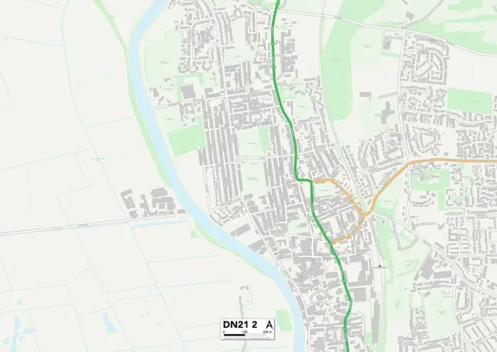 Gerahmter Druck : West Lindsey DN21 2 Karte Gerahmter Druck : West Lindsey DN21 2 Karte