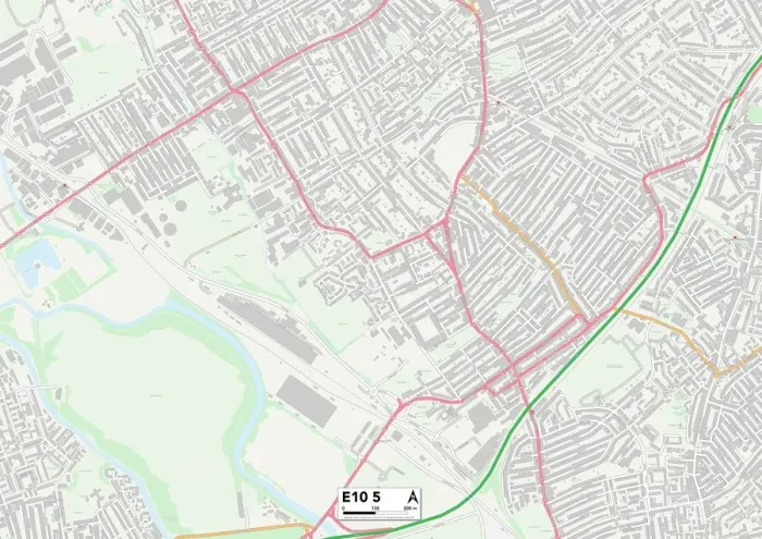Gerahmter Druck : Hackney E10 5 Karte