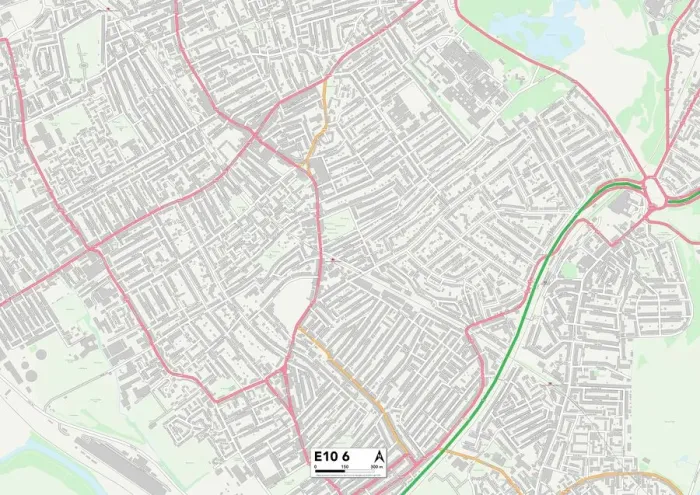 Gerahmter Druck : Hackney E10 6 Karte Gerahmter Druck : Hackney E10 6 Karte