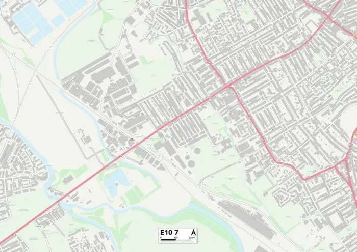 Gerahmter Druck : Hackney E10 7 Karte Gerahmter Druck : Hackney E10 7 Karte