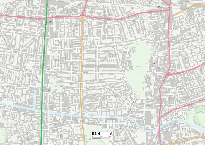 Gerahmter Druck : Hackney E8 Karte Gerahmter Druck : Hackney E8 Karte